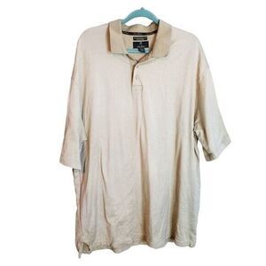 Gary Player Mens Sz 2XL Tall Tan Solid Short Sleeve Polo Shirt